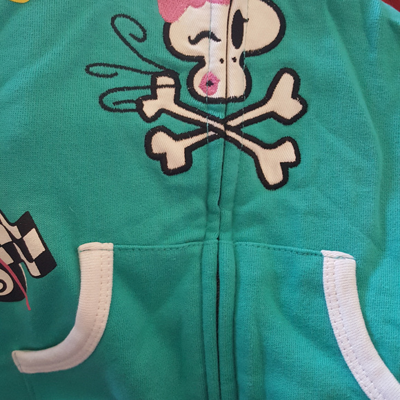 GIRLS HOODIE PAUL FRANK NWT Sweatshirt Mint Green - Picture 3 of 3